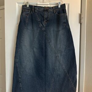 Dark Wash Denim Maxi Skirt